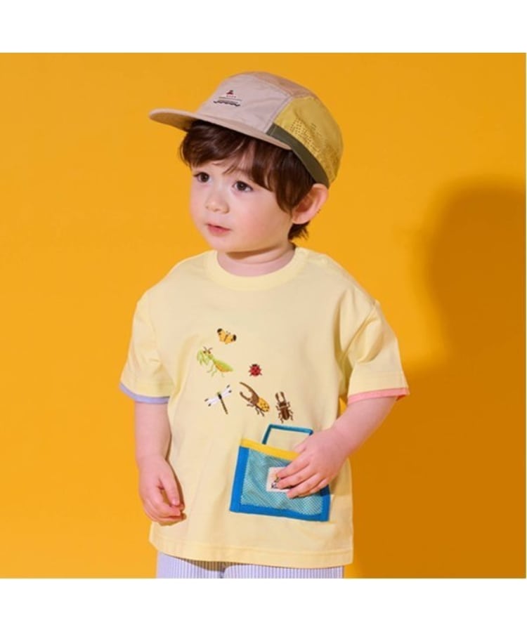 クレードスコープ(kladskap)の虫かごポケット半袖Tシャツ ライトイエロー(030)