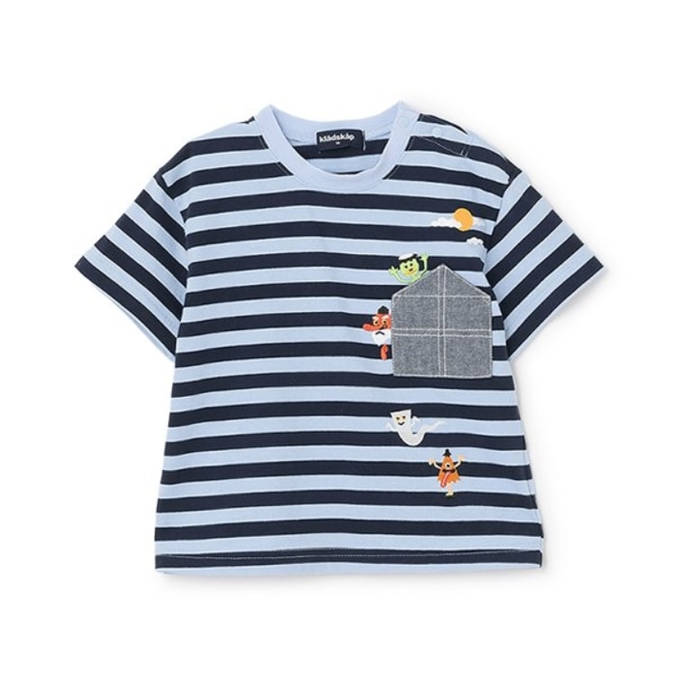 クレードスコープ(kladskap)のおばけボーダー半袖Tシャツ Ｔシャツ