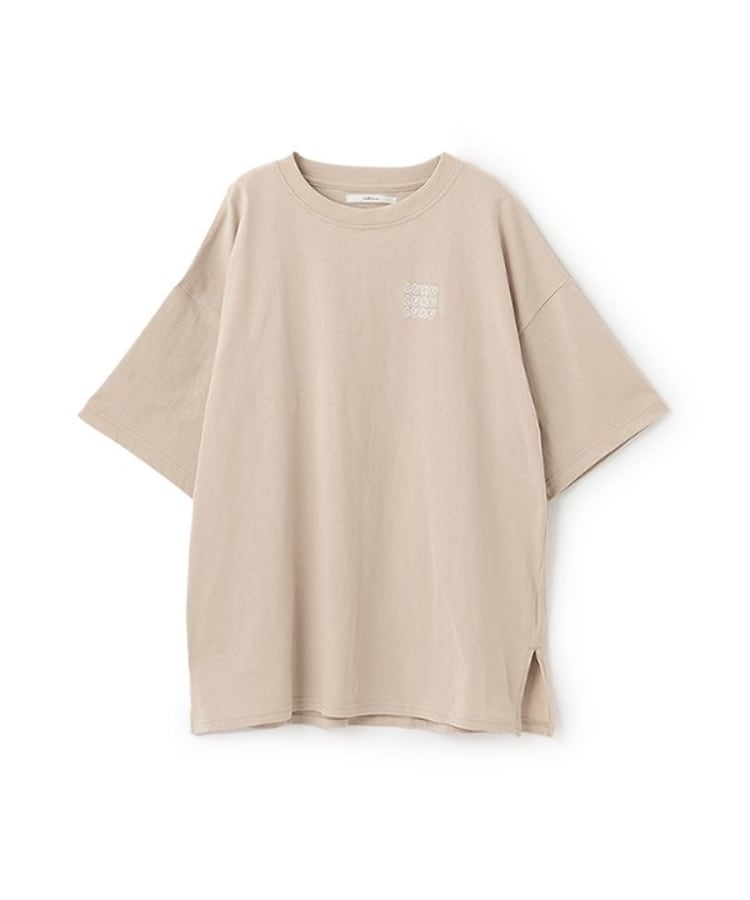 ルクナーリ(LUKU nari)のロゴ刺しゅうBIGTシャツ ベージュ(052)