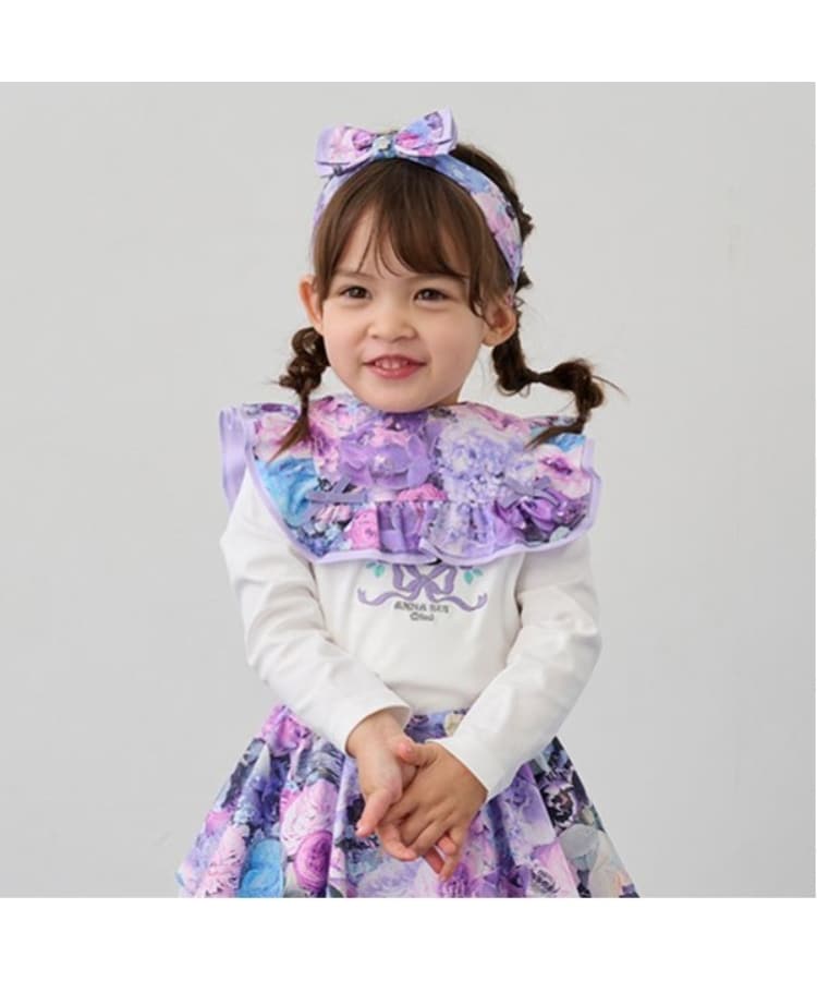ネコ花刺しゅう長袖Tシャツ（キッズ・ベビーグッズ） | ANNA SUI