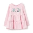 アナ スイ・ミニ(ANNA SUI mini)のフラワー刺しゅうティアード長袖Tシャツ ライトピンク(070)