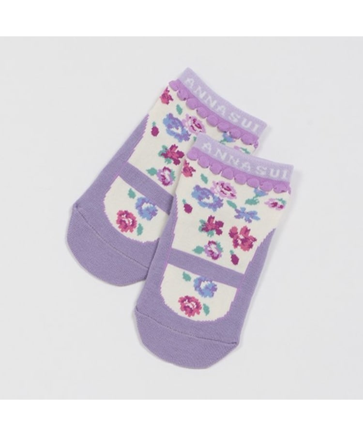 アナ スイ・ミニ(ANNA SUI mini)の花柄フェイククルーソックス オフホワイト(003)