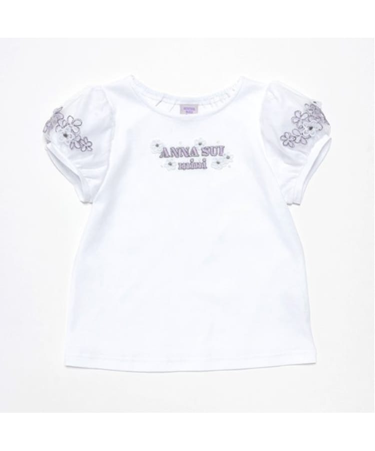 袖チュール花ロゴ半袖Tシャツ(その他) | ANNA SUI mini(アナ 袖チュール花ロゴ半袖Tシャツ(その他) | ANNA SUI mini(アナ