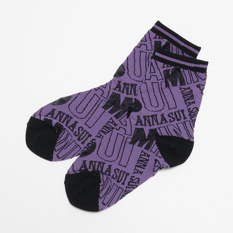 アナ スイ・ミニ(ANNA SUI mini)のロゴ総柄クルーソックス ソックス
