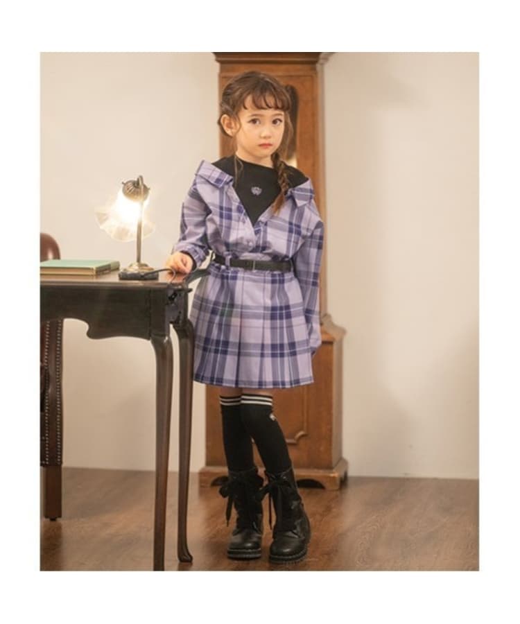 チェックレイヤードトップス（Tシャツ） | ANNA SUI mini（アナ