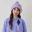 アナ スイ・ミニ(ANNA SUI mini)のネコ耳当て付きニット帽 ラベンダー(080)