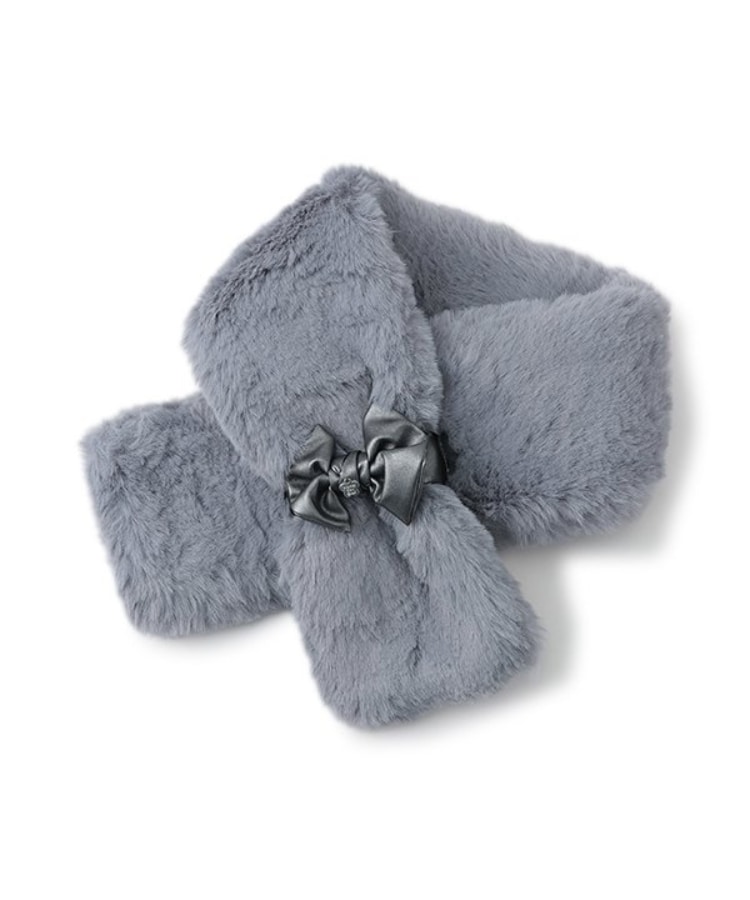 アナ スイ・ミニ(ANNA SUI mini)の合皮リボンファーマフラー ブルー(191)