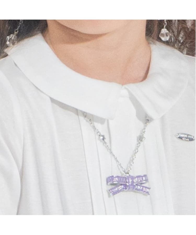 アナ スイ・ミニ(ANNA SUI mini)の金属リボンネックレス ラベンダー(080)