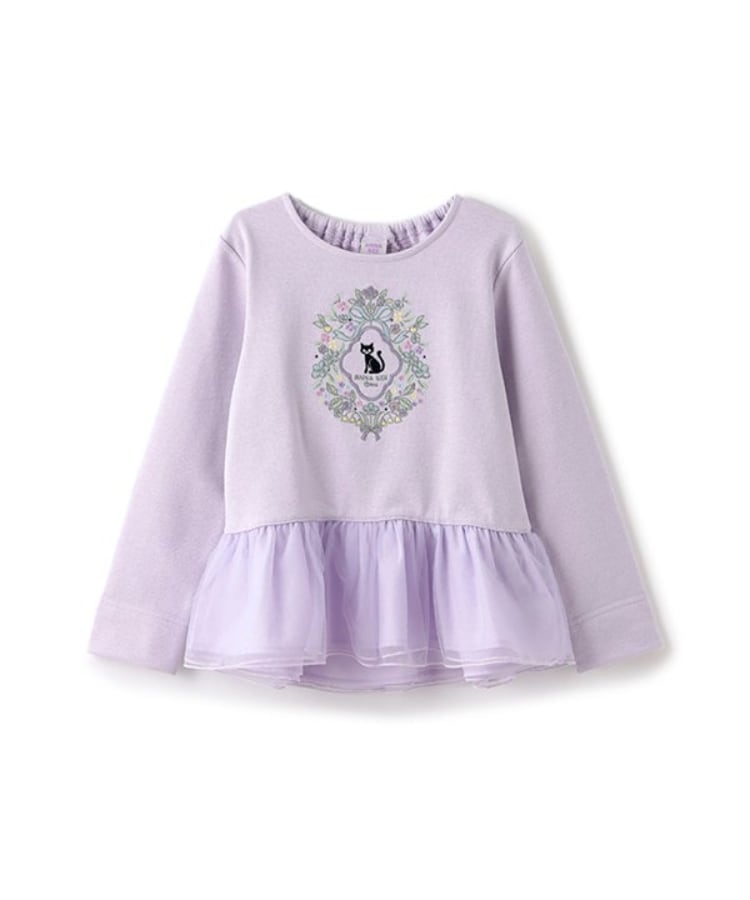 アナ スイ・ミニ(ANNA SUI mini)のペプラムチュール刺しゅうトレーナー ラベンダー(080)