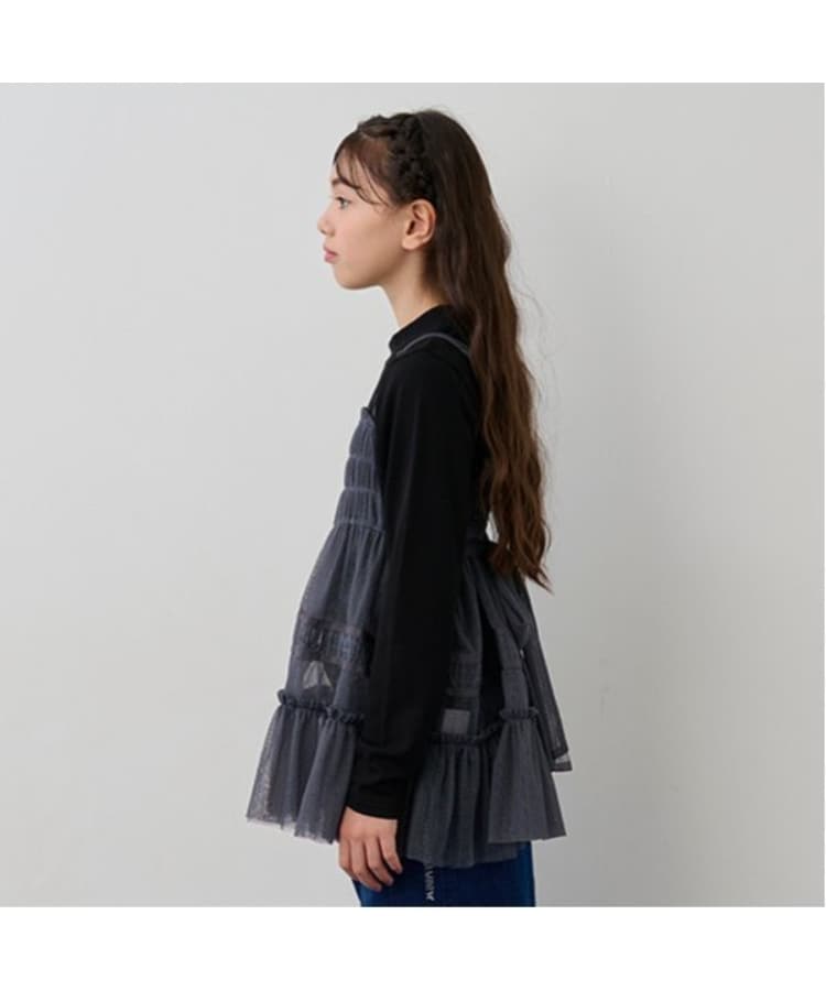あったか】トップス・チュールビスチェセット（Tシャツ