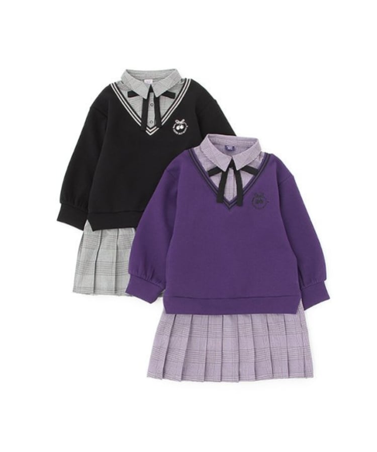 アナ スイ・ミニ(ANNA SUI mini)のグレンチェックレイヤード風ワンピース12