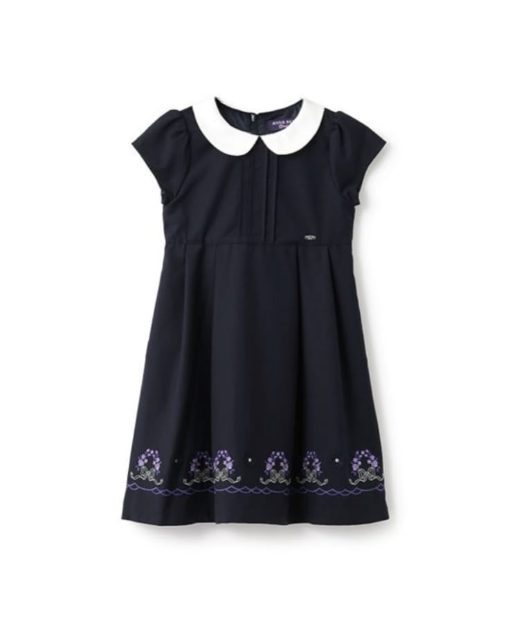 アナ スイ・ミニ(ANNA SUI mini)の【セレモニー】裾刺しゅう半袖無地ワンピース2