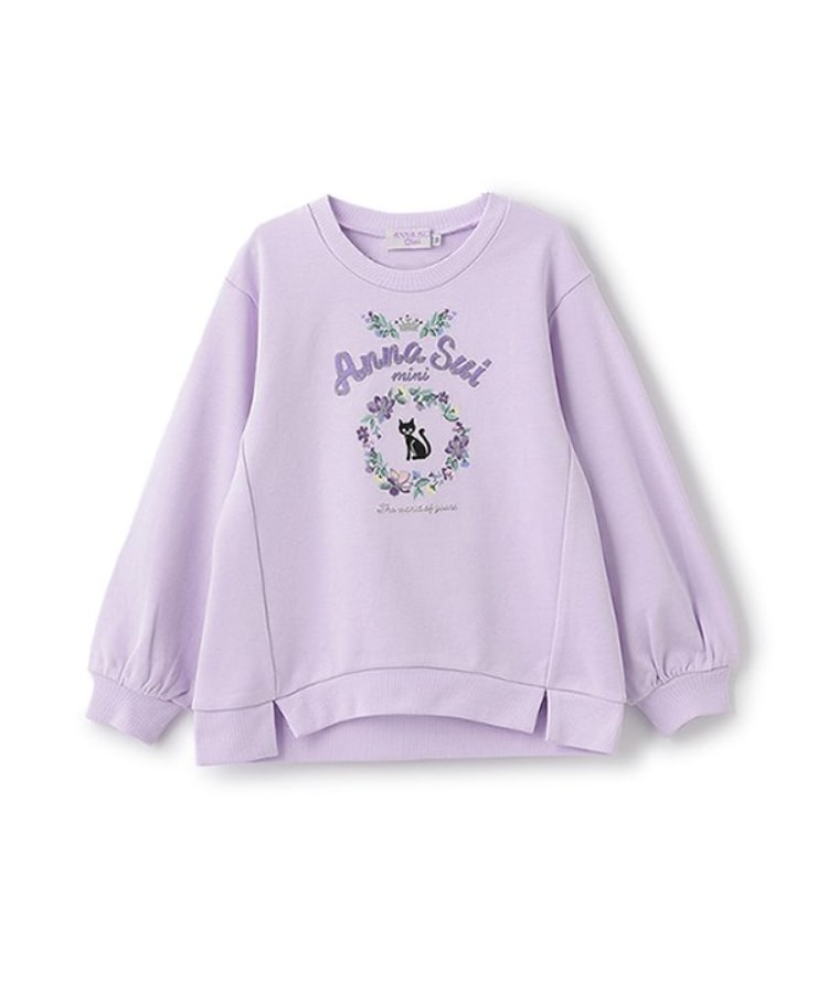 アナ スイ・ミニ(ANNA SUI mini)の★ネコ刺しゅう長袖トレーナー ラベンダー(080)