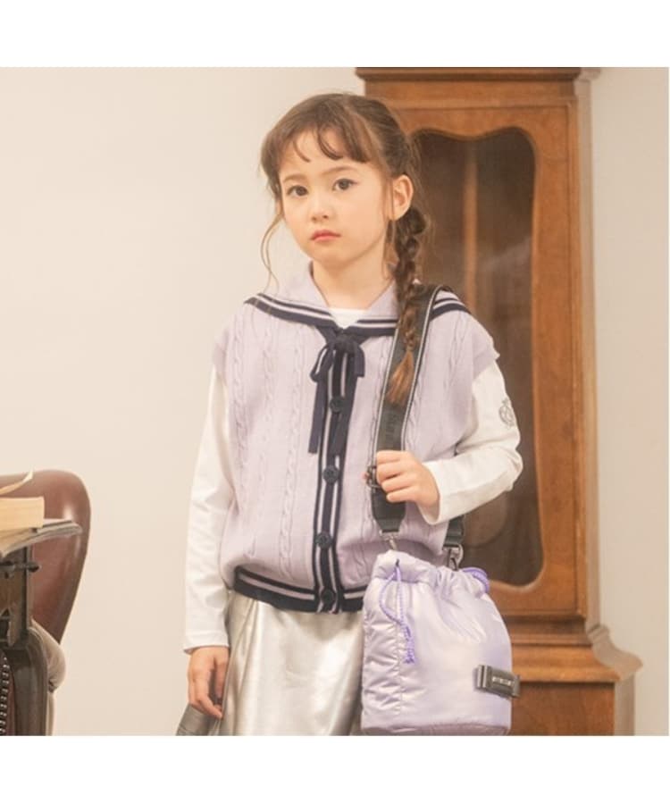 アナ スイ・ミニ(ANNA SUI mini)のセーラーベスト+長袖Tシャツ ラベンダー(080)