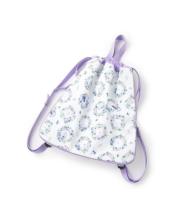 フラワーリース柄マチ付ナップサック(リュック) | ANNA SUI フラワーリース柄マチ付ナップサック(リュック) | ANNA SUI