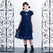 アナ スイ・ミニ(ANNA SUI mini)のオーガンジー裾刺繍ワンピース ネイビー(094)