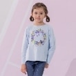 アナ スイ・ミニ(ANNA SUI mini)のフラワーリースネコプリント長袖Tシャツ ブルー(192)
