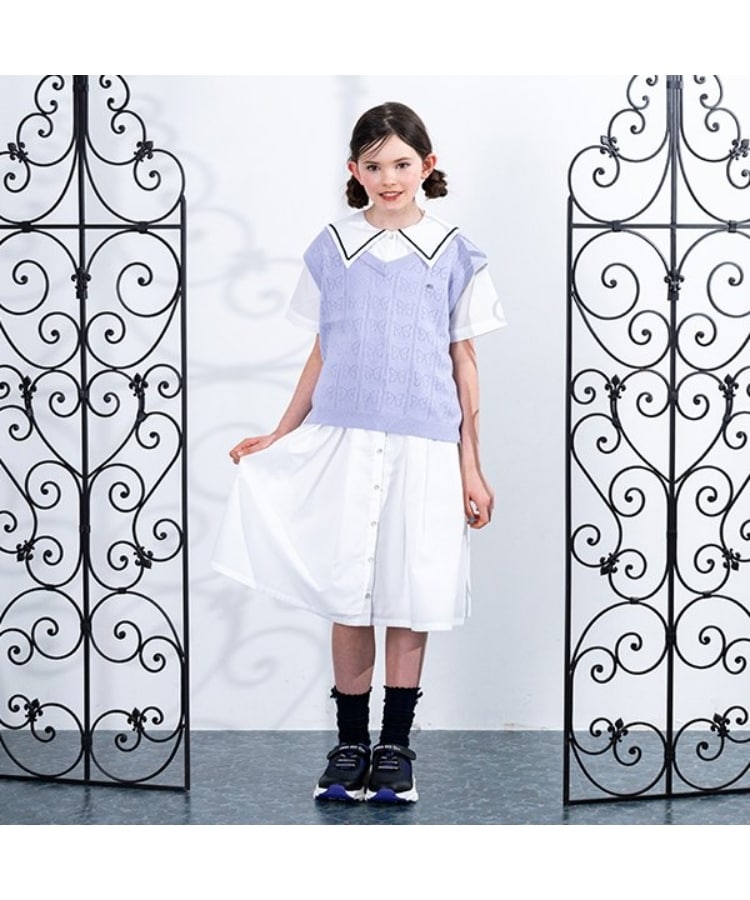 アナ スイ・ミニ(ANNA SUI mini)のニットベスト＋シャツワンピース ホワイト(001)