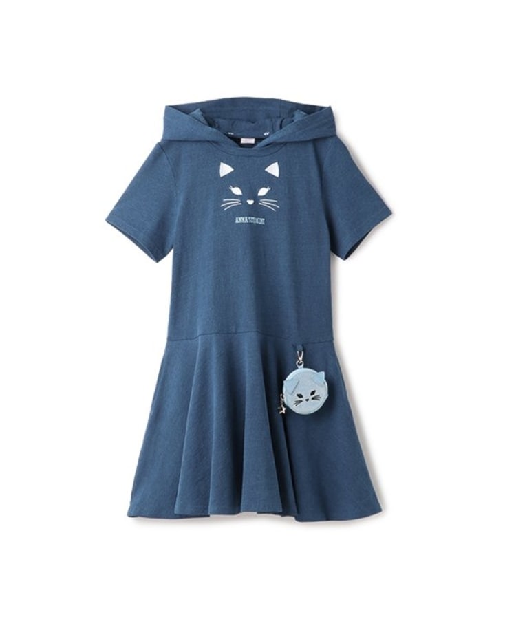 アナ スイ・ミニ(ANNA SUI mini)のポーチ付きネコカットワンピース5