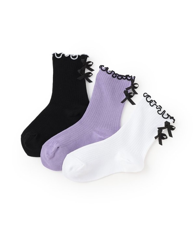 アナ スイ・ミニ(ANNA SUI mini)の後リボンメロウロッククルーソックス4