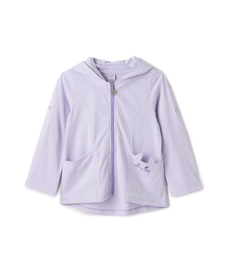 アナ スイ・ミニ(ANNA SUI mini)のUVカット ネコ耳パーカ ラベンダー(080)