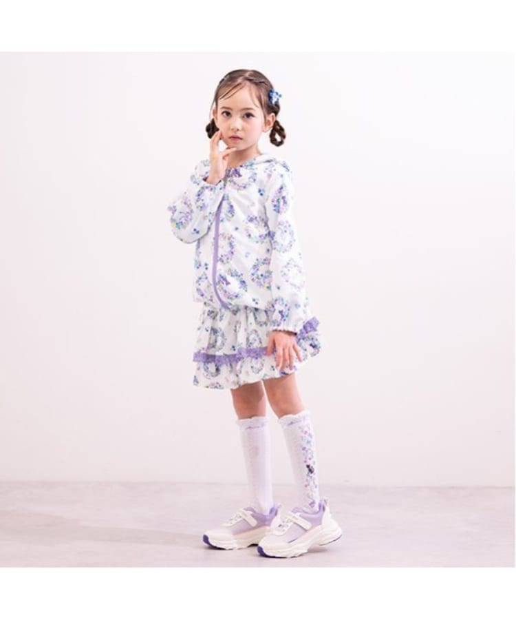 アナ スイ・ミニ(ANNA SUI mini)のフラワーリース柄2段キュロット ホワイト(001)