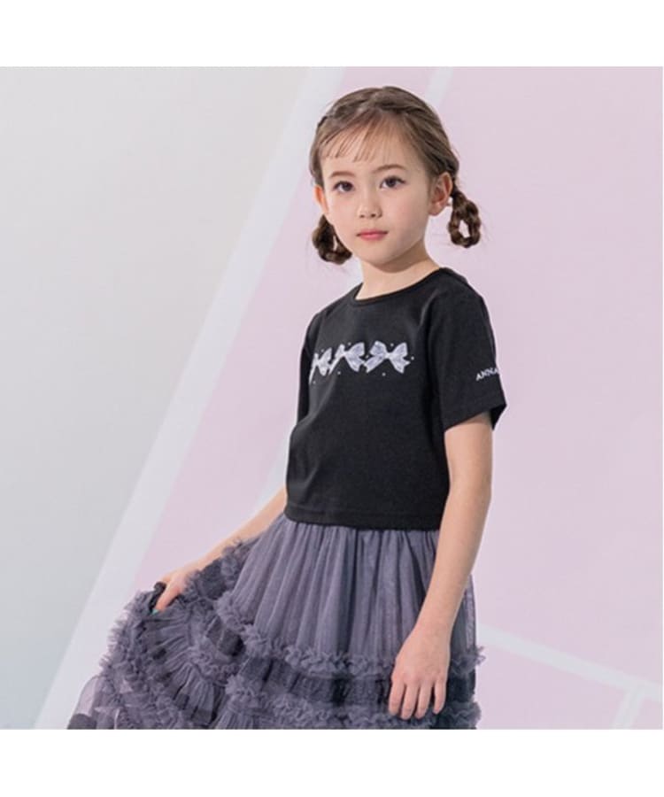 アナ スイ・ミニ(ANNA SUI mini)のリボン刺しゅう短丈Tシャツ16