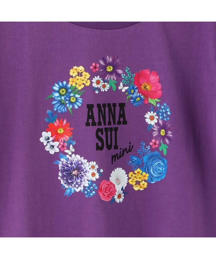 アナ スイ・ミニ(ANNA SUI mini)の【人気商品再入荷】【直営店で取り扱い無し】花ロゴ肩スリットTシャツ3