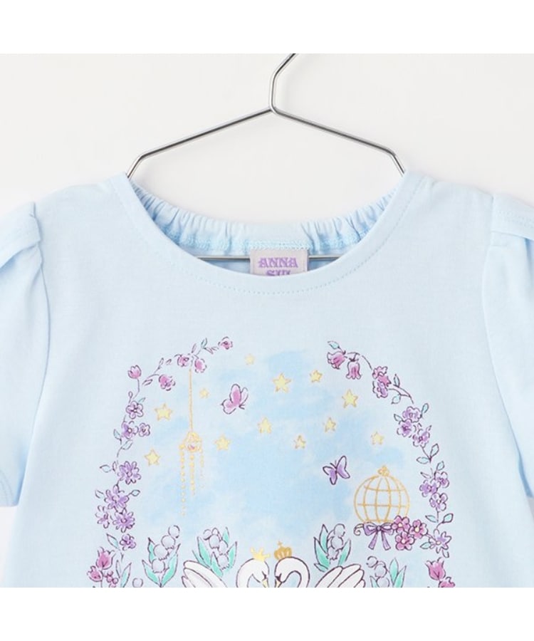 アナ スイ・ミニ(ANNA SUI mini)の【人気商品再入荷】【直営店で取り扱い無し】スワン花プリント半袖Tシャツ2
