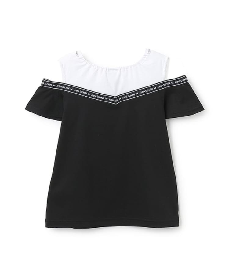アナ スイ・ミニ(ANNA SUI mini)のネックレスつきロゴテープ肩あきTシャツ1