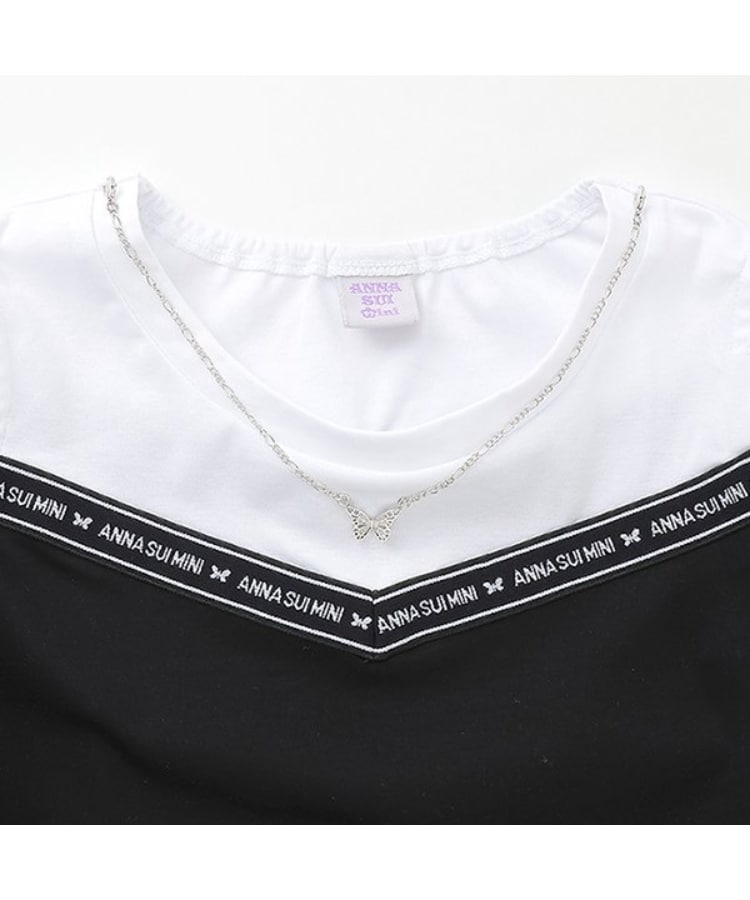 ネックレスつきロゴテープ肩あきTシャツ(Tシャツ) | ANNA SUI ネックレスつきロゴテープ肩あきTシャツ(Tシャツ) | ANNA SUI