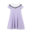 アナ スイ・ミニ(ANNA SUI mini)のネックレスつきロゴテープ肩あきワンピース ラベンダー(080)