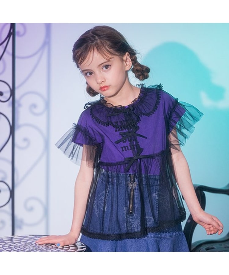アナ スイ・ミニ(ANNA SUI mini)のチュールフリルブラウス＋Tシャツset ブラック(219)