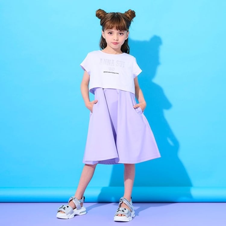 アナ スイ・ミニ(ANNA SUI mini)のラインストーンロゴTシャツ＋ワンピースセット ミドルワンピース