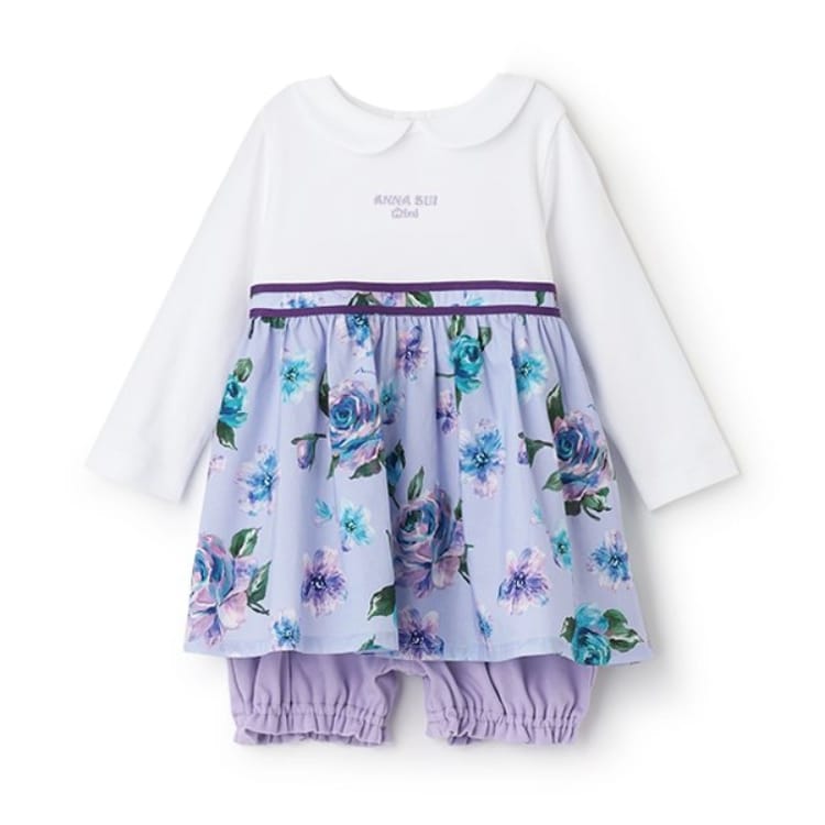 アナ スイ・ミニ(ANNA SUI mini)の総柄ワンピース＋カバーパンツ ロンパース・カバーオール(ベビー)