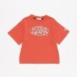 エックスガール ステージス(X-girl STAGES)の立体メタリックロゴモチーフ半袖Tシャツ オレンジ(066)