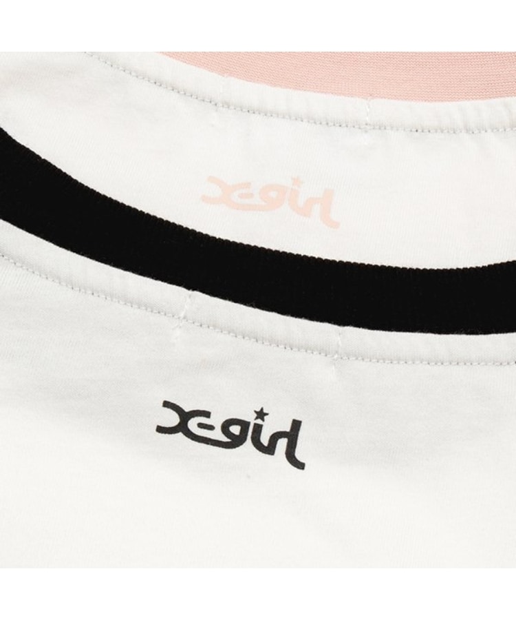エックスガール ステージス(X-girl STAGES)のラインストーンロゴラグラン長袖Tシャツ5