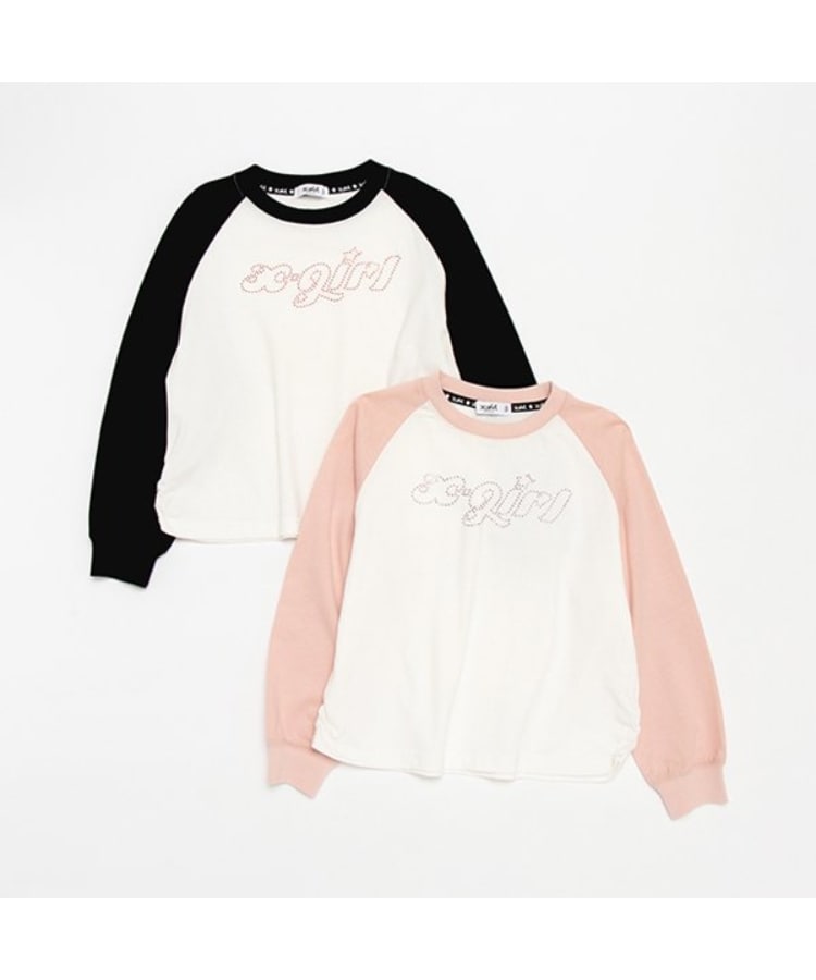 エックスガール ステージス(X-girl STAGES)のラインストーンロゴラグラン長袖Tシャツ7