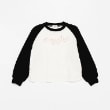 エックスガール ステージス(X-girl STAGES)のラインストーンロゴラグラン長袖Tシャツ ブラック(219)