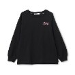 エックスガール ステージス(X-girl STAGES)のミルズロゴキラッキー長袖Tシャツ ブラック(219)