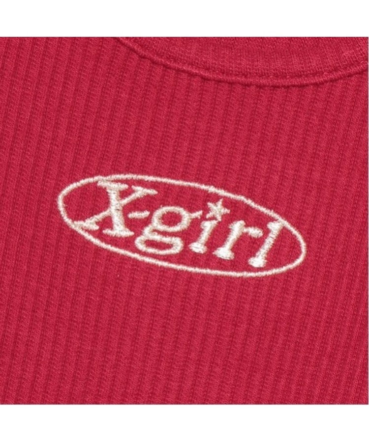エックスガール ステージス(X-girl STAGES)の肩見せメタリックロゴテレコ長袖Tシャツ3
