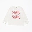 エックスガール ステージス(X-girl STAGES)のミルズロゴ長袖Tシャツ ホワイト(001)
