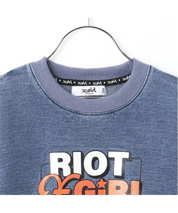 エックスガール ステージス(X-girl STAGES)のロゴプリント長袖Tシャツ3