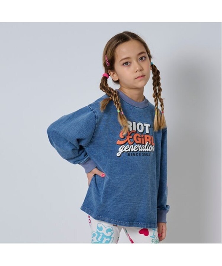 エックスガール ステージス(X-girl STAGES)のロゴプリント長袖Tシャツ11
