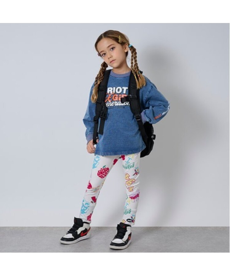 エックスガール ステージス(X-girl STAGES)のロゴプリント長袖Tシャツ12