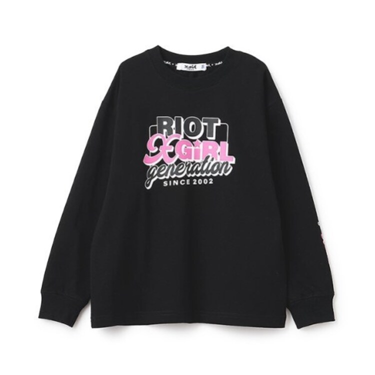 エックスガール ステージス(X-girl STAGES)のロゴプリント長袖Tシャツ Ｔシャツ