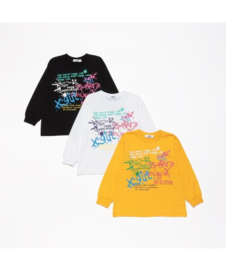 エックスガール ステージス(X-girl STAGES)のメッセージカラフルロゴ長袖Tシャツ6