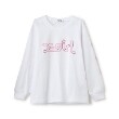 エックスガール ステージス(X-girl STAGES)のミルズロゴ長袖Tシャツ ホワイト(001)
