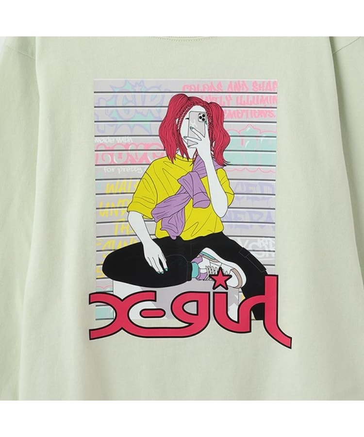 エックスガール ステージス(X-girl STAGES)のガールイラスト長袖Tシャツ4