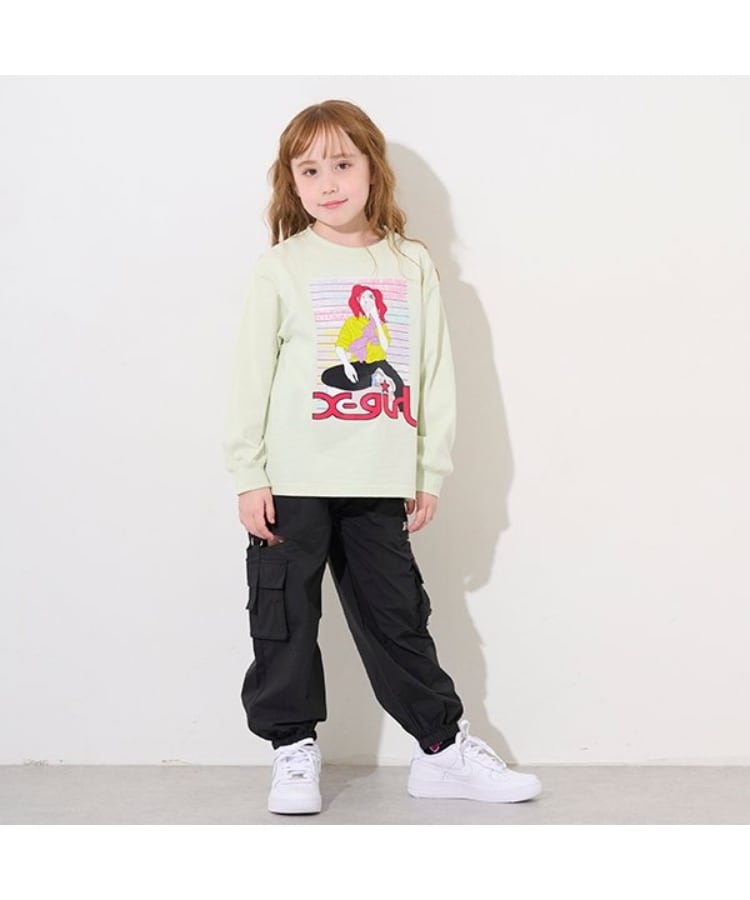 エックスガール ステージス(X-girl STAGES)のガールイラスト長袖Tシャツ11